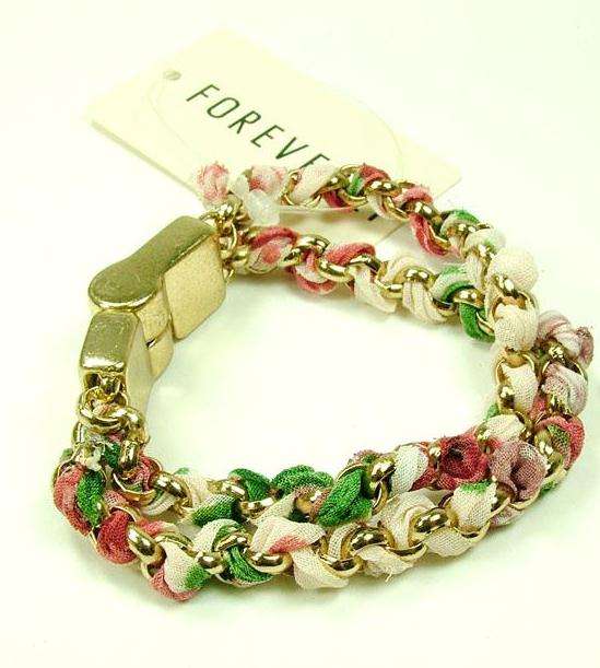 ***True Grace Accessories*** Golden Chain Magnetic Fabric Fashion Bracelet