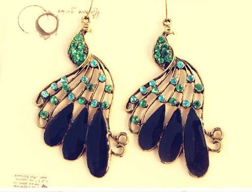 ***True Grace Accessories*** Exquisite Peacock Dangle Earrings