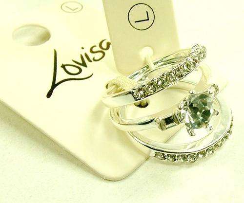 ***True Grace Accessories*** FAUX 3 pcs Engagement 6 Claws Diamond Ring