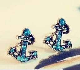 ***True Grace Accessories*** Blue Anchor Earrings
