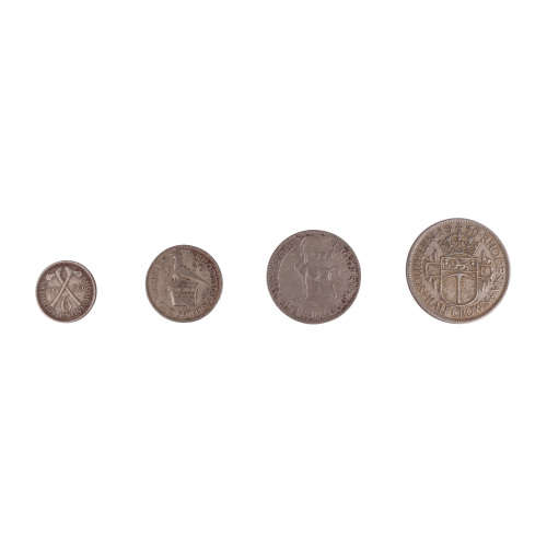 1950 Southern Rhodesian lot (Fine Detail) - Half Crown + 2 Shilling + 1 Shilling + 6 Pence