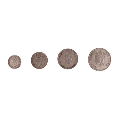 1950 Southern Rhodesian lot (Fine Detail) - Half Crown + 2 Shilling + 1 Shilling + 6 Pence