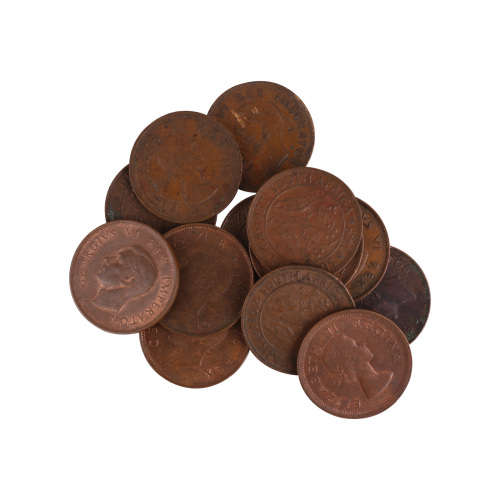 lot of 13 farthing (1/4 penny)