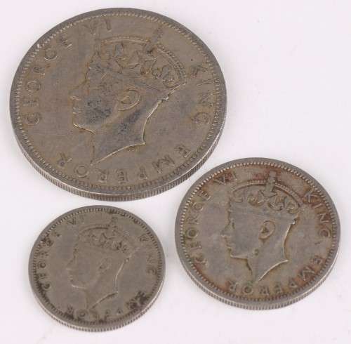 1947 Southern Rhodesian lot (Fine Detail) - Half Crown + 1 Shilling + 6 Pence