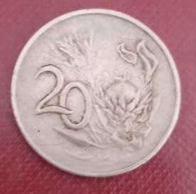 Republic South Africa. 1965.  20 Cent Coin