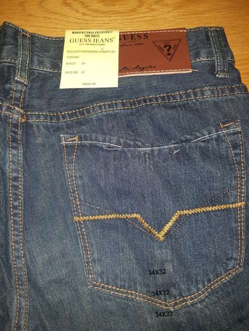 Guess - Rebel - Regular Fit - Mens Jeans - SIZE W34L32 - Brand New - Dark Vintage
