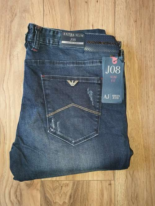 ARMANI JEANS - Extra Slim J08 - Comofrt Fabric - Mens Jeans - SIZE W36L34 - Brand New - Dark Vintage