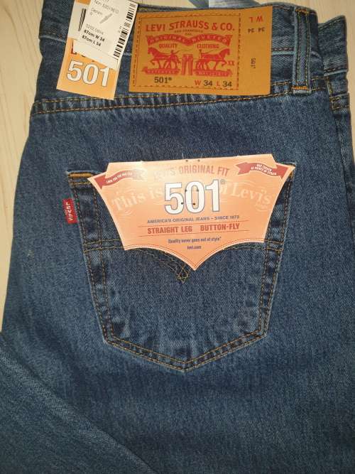 ORIGINAL 501 LEVI'S - Mens Jeans - SIZE W34L34 - Brand New - Light Blue
