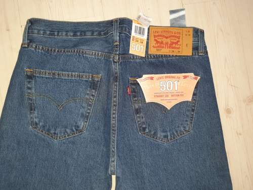 ORIGINAL 501 LEVI'S - Mens Jeans - SIZE W34L34 - Brand New - Light Blue