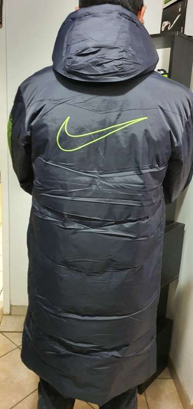 NIKE Long Bomber Jacket Super Slim Fit - X-Large - Brand new - with tags (Navy/Green Writing)