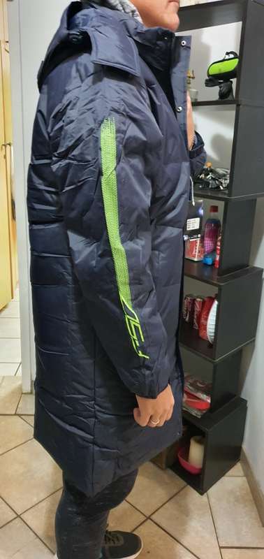 NIKE Long Bomber Jacket Super Slim Fit - X-Large - Brand new - with tags (Navy/Green Writing)