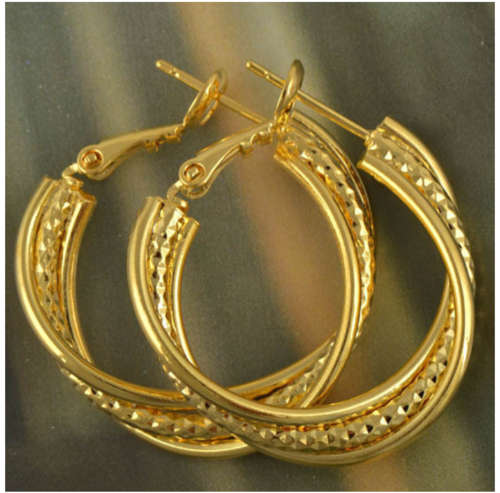 Elegant Ladies Hoop Earing 7mm 9K Filled Gold - Stunning