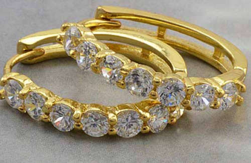 All Round 9K Gold Filled Hoop Earings with stunning CZ