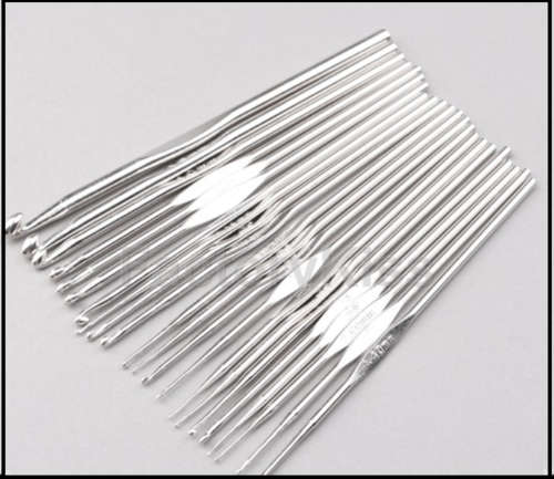 Set of 22  Aluminium  Crochet Hooks