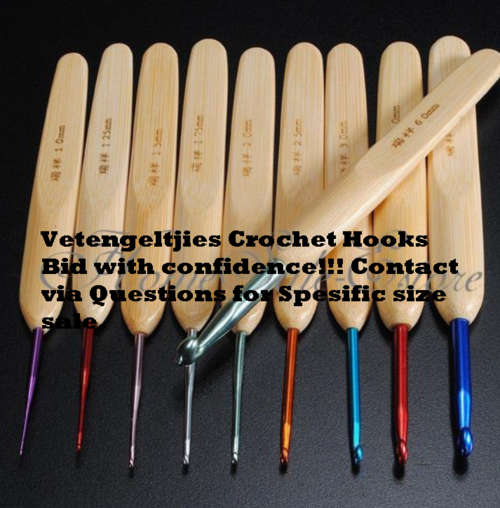 Quality Bamboo Handle with Alminium  Crochet hooks Set of 10.  High in Demand!