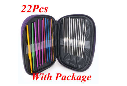 22pcs Mixed Aluminum Crochet Hooks Needles  in Organiser!  Limited stock