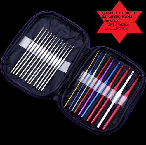 22 Piece crochet hooks set in Purple case