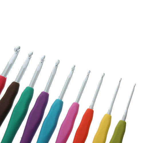9Piece crochet hooks set with ultra soft grip!