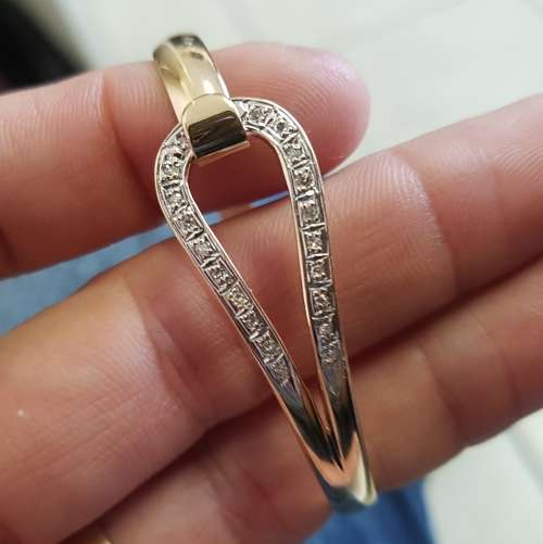 Stunning Gold and Diamond Lock Bangle