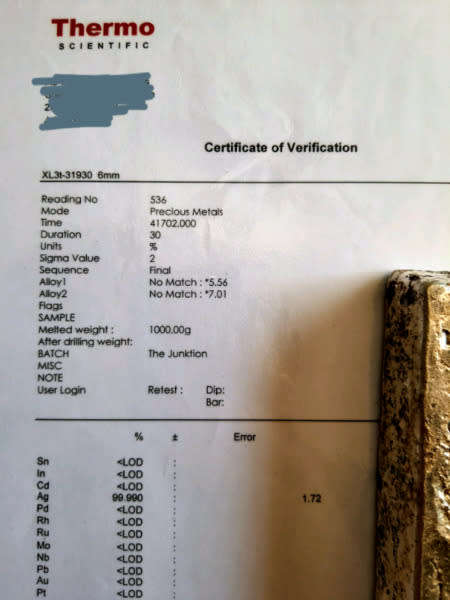 1kg Fine Silver Bar
