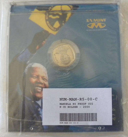 2005-R5 PROOF LAUGHING MANDELA IN SEALED CD AS ISSUED BY THE SA MINT-VERY SCARCE