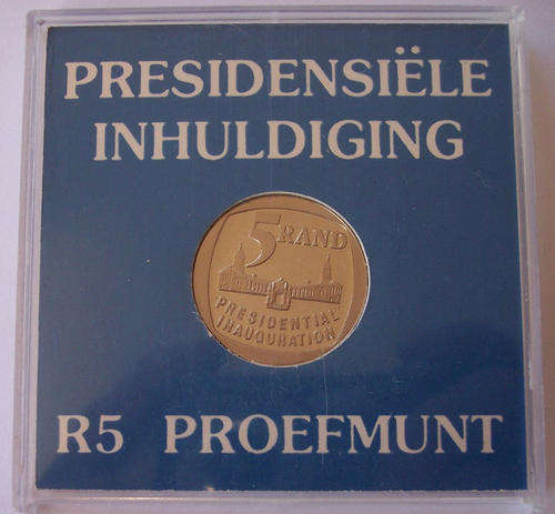 1994-R5 PROOF PRESIDENTIAL INAUGERATION COIN IN SEALED PLASTIC BOX AS ISSUED BY THE SA MINT