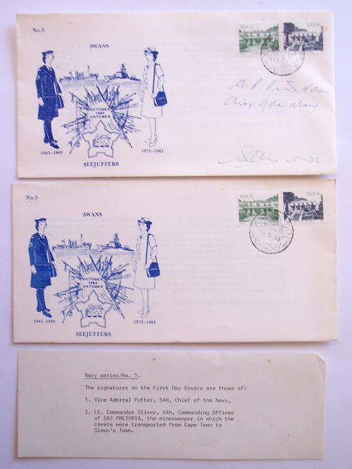 1983 NAVY SERIES-SWANS-SEEJUFFERS-SIGNED FIRST DAY COVER-HIGHLY COLLECTABLE & VALUABLE