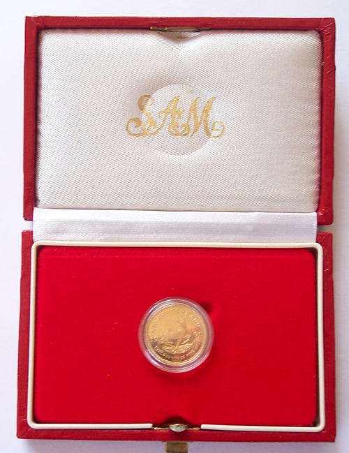 1990 PROOF 1/10oz KRUGER IN SA MINT BOX AS BOUGHT FROM THE SA MINT