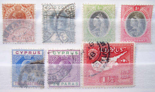 SOUTHERN NIGERIA-GIBRALTAR-GOLD COAST-CYPRUS-SELECTION OF OLD VALUABLE STAMPS