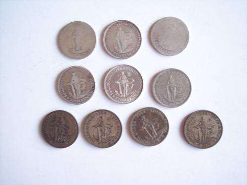 UNION OF SA - 10 x 1 SHILLING SILVER COINS- 3x1932-1937-1942-1951-1953-2x1954-1955