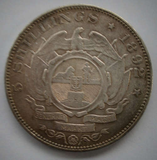 1892 ZAR 5 SHILLINGS SINGLE SHAFT