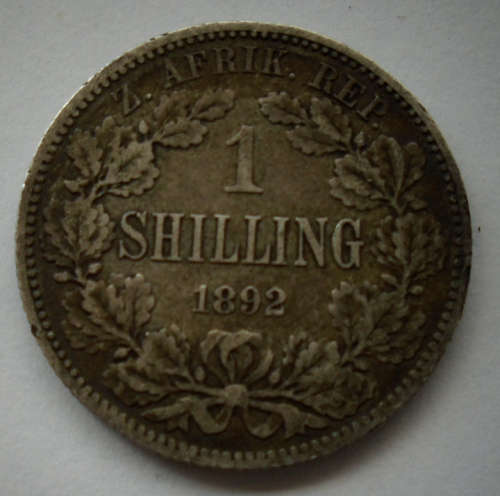 1892 ZAR 1 SHILLING SILVER KRUGER