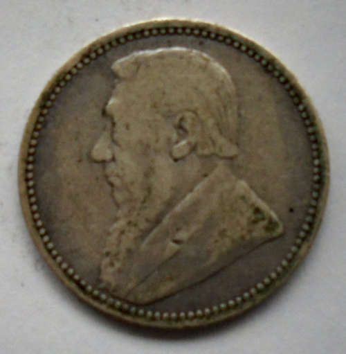 1892 ZAR SILVER KRUGER 6 PENCE