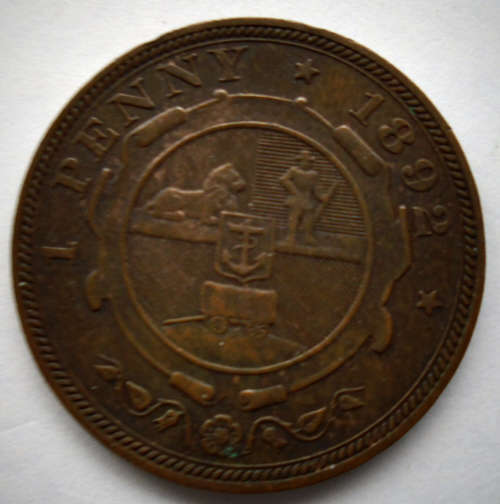1892 ZAR 1 PENNY KRUGER COIN