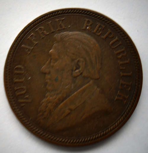 1892 ZAR 1 PENNY KRUGER COIN