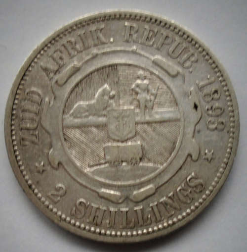 1893 ZAR 2 SHILLING SILVER KRUGER COIN