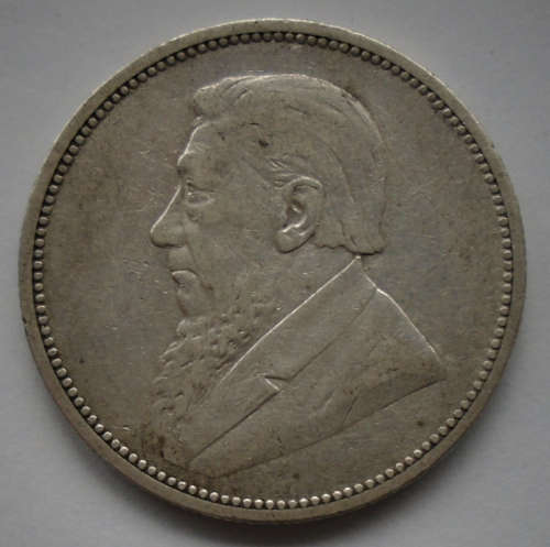 1893 ZAR 2 SHILLING SILVER KRUGER COIN