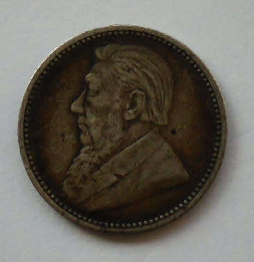1893 ZAR 6 PENCE SILVER KRUGER COIN
