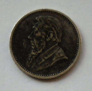 1893 ZAR SILVER KRUGER 3 PENCE(TICKEY) COIN