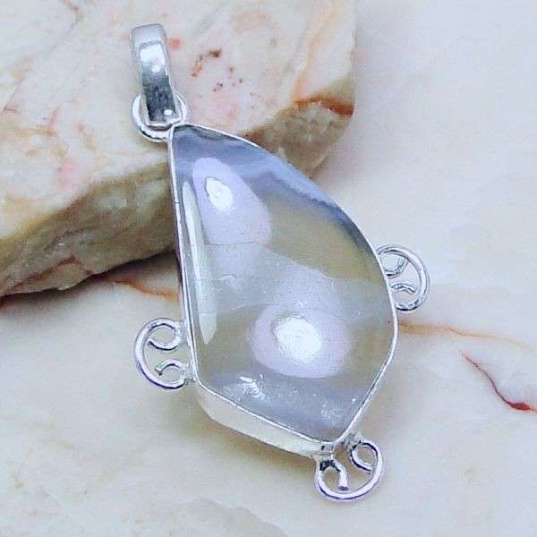 MOSS AGATE .925 SILVER PENDANT OF: 52mm (A24015)