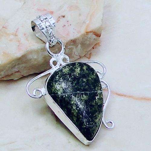 RAINFOREST JASPER .925 SILVER PENDANT OF: 45mm (A25708)