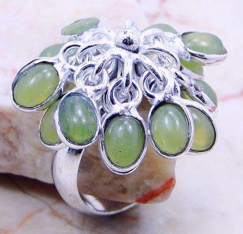 QUARTZ PERIDOT .925 SILVER RING US Size 9 ; (Z12603)