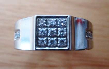 Splendid Men's Ring with Accent Stones - Size 9
