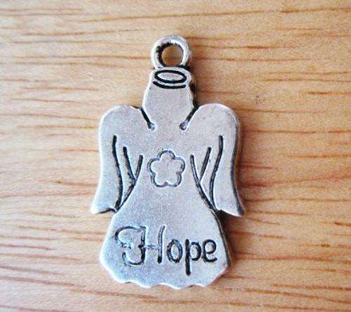 Angel of Hope Tibet Silver Charm 25x16mm