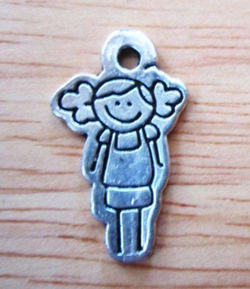 Tibet Silver Girl Charm 26x15mm