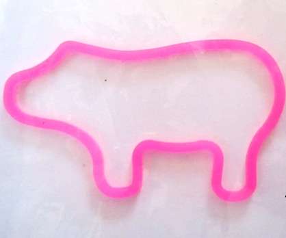 Pink Hippo Rubber Band