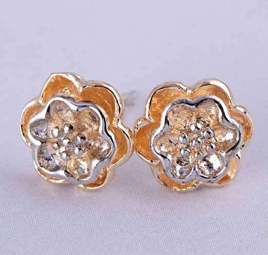 Fashion 2-Tone Stud Earrings