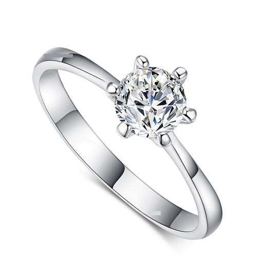 Beautiful Round Brilliant Cut Wedding Engagement Ring !!! Crystal Clear, Bright, Super Faceting!