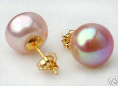 7-8Pink Freshwater Pearl Stud Earrings