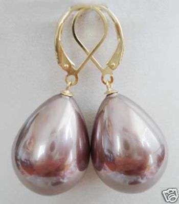 Purple shell pearl d'oreilles